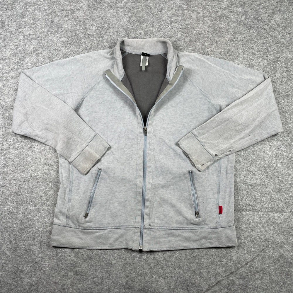 Patagonia Full Zip Jacket Mens M Gray Mock Neck Organic Cotton Sweatshirt